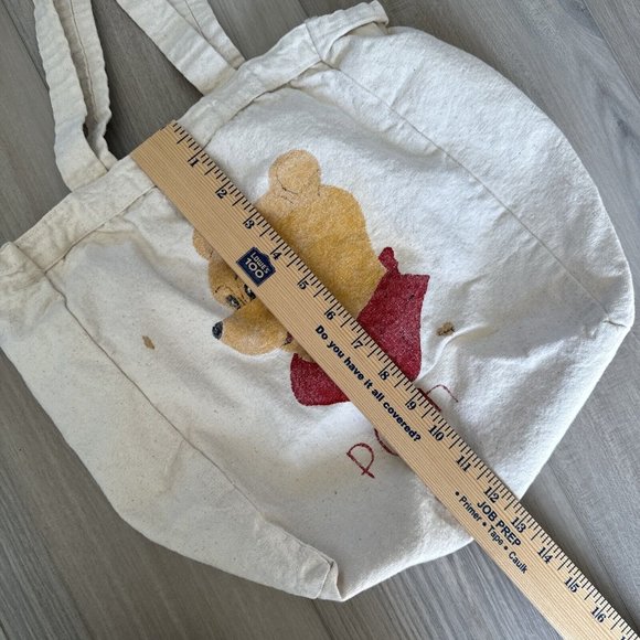 Vintage Winnie The Pooh Tote Canvas Bag Made‎ In India 13x13 Bag 1 - Picture 8 of 12